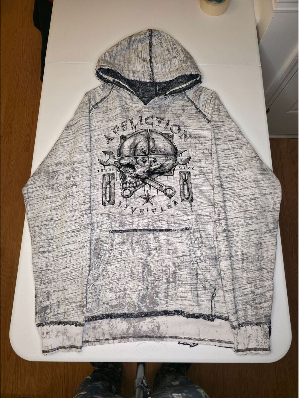Affliction Live Fast Double Sided Reversible Hoodie